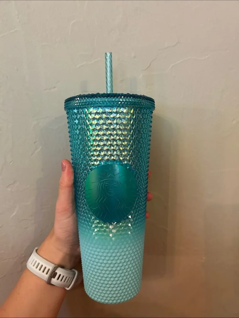 Starbucks blue Ombre Studded Cold Cup with Straw